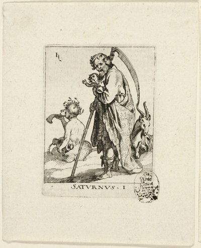 Saturnus, lámina uno de Der VII Planeten de Conrad Meyer
