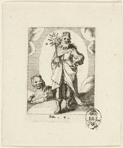 Sol, lámina cuatro de Der VII Planeten de Conrad Meyer