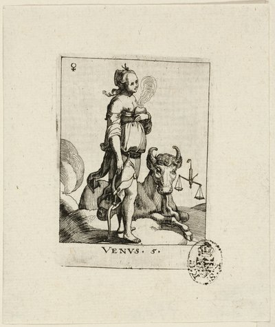 Venus, lámina cinco de Der VII Planeten de Conrad Meyer
