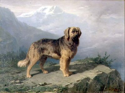 Un Mastín en un Paisaje Alpino de Conradyn Cunaeus