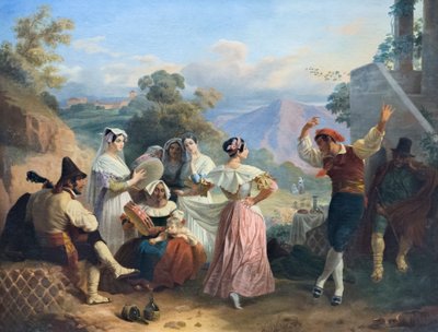 Danza tradicional (óleo sobre lienzo) de Consalvo Carelli