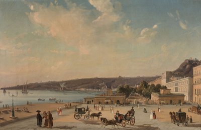 Vista de los jardines de Villa Reale, Nápoles de Consalvo Carelli