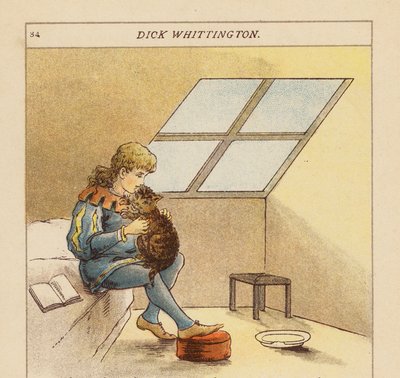 Dick Whittington (litografía en color) de Constance Haslewood