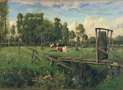Un pasto en Normandía (óleo sobre lienzo) de Constant Emile Troyon