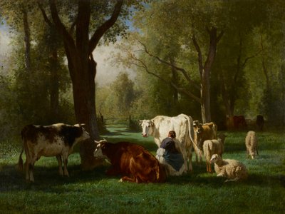 Paisaje con ganado y ovejas de Constant Emile Troyon