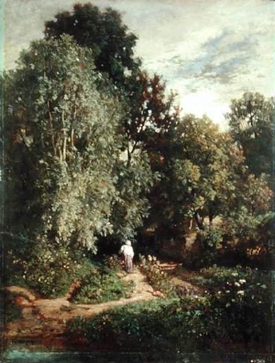 Camino en un Pequeño Bosque, principios de 1860 de Constant Emile Troyon