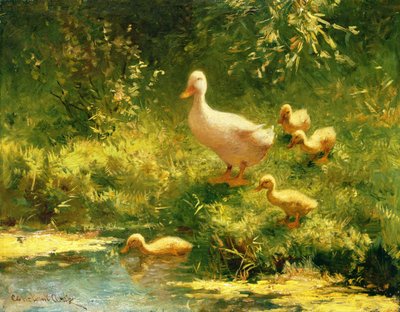 Madre con patos (óleo sobre lienzo) de Constant Artz