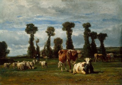 Pasto en Normandía, 1852 de Constant Emile Troyon