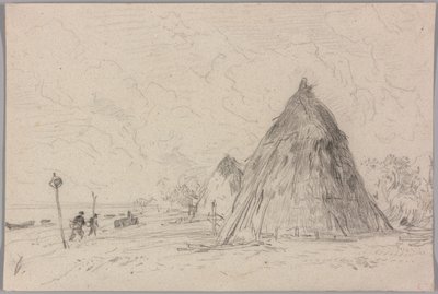 Paisaje con pajares de Constant Troyon