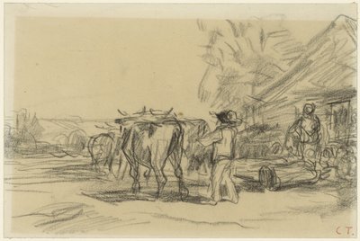 Hombre con un par de bueyes de Constant Troyon