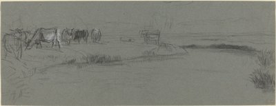 Orilla del río con ganado de Constant Troyon