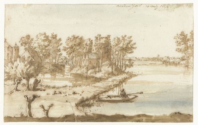 La antigua encuesta cerca de Wilp en el río IJssel
Aen den Yssel (título en el objeto) de Constantijn Huygens (II)