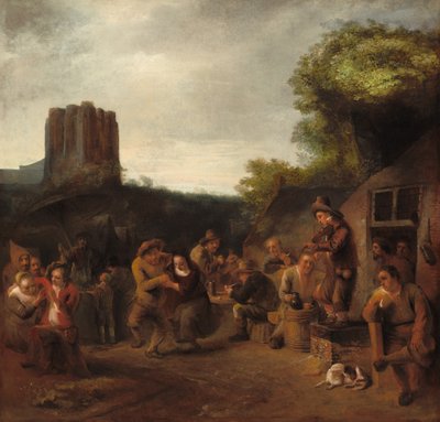 Convivialidad cerca de la posada, principios de 1650s de Constantijn van Renesse