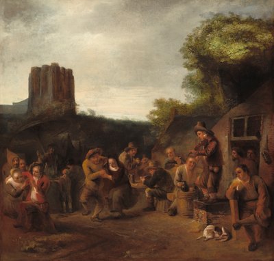 Convivialidad Cerca de la Posada, c.1650 de Constantin Daniel van Renesse
