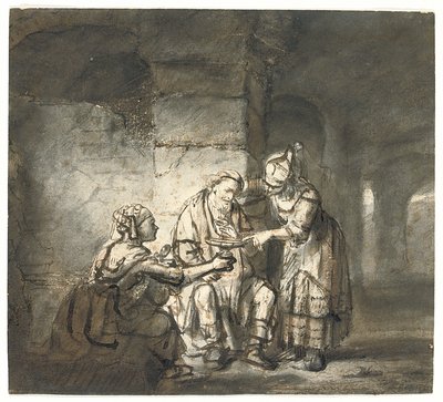Lot y sus hijas (Génesis 19:33) de Constantin Daniel van Renesse
