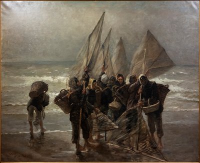 Camarones en Mariakerke de Constantin Emile Meunier
