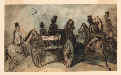 Un Carruaje y Tres Jinetes de Constantin Guys