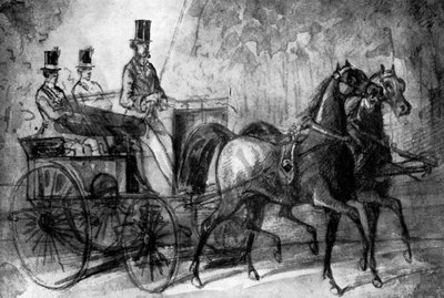 Un dandi conduciendo, siglo XIX, 1930 de Constantin Guys