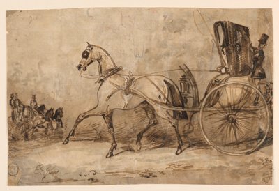 Un caballo y un carruaje de Constantin Guys