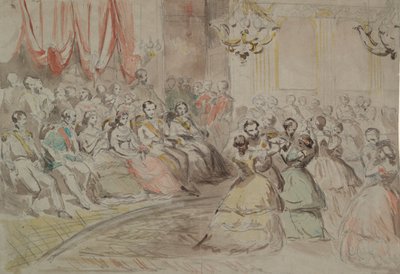 Un baile estatal, presumiblemente con Napoleón III de Constantin Guys