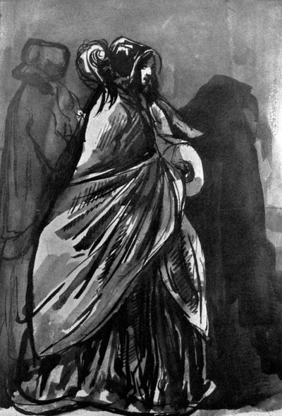 La Dame Au Chale, siglo XIX, 1930 de Constantin Guys