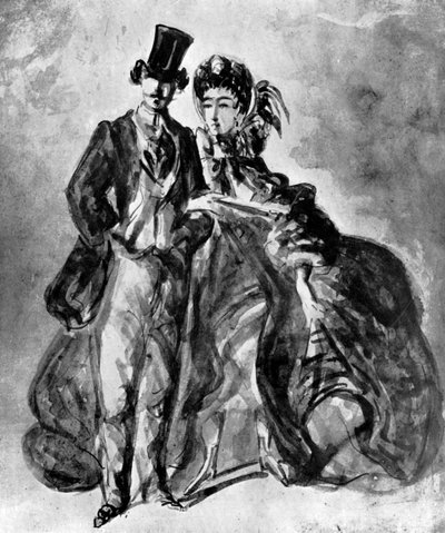 Hombre y Mujer, siglo XIX, 1930 de Constantin Guys