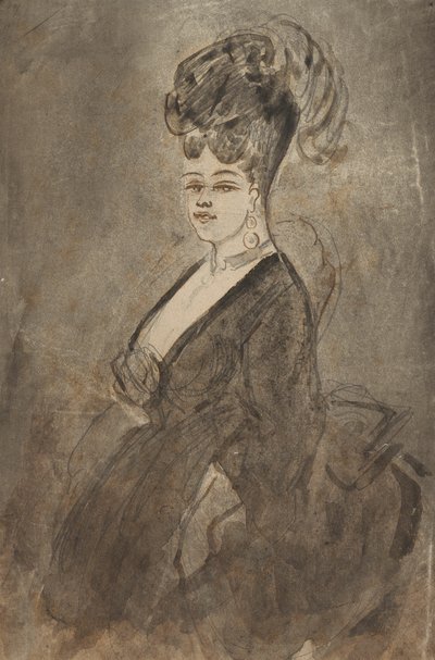 Retrato de una mujer de tres cuartos de longitud de Constantin Guys