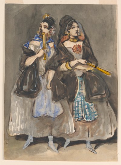 Dos mujeres españolas paseando de Constantin Guys