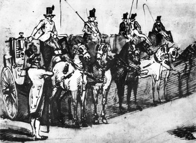 Carruajes en espera de Constantin Guys