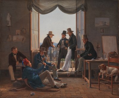 Un grupo de artistas daneses en Roma de Constantin Hansen