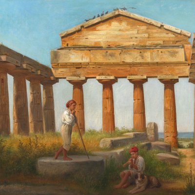 "Cerestemplet i Pæstum". El templo de Ceres en Paestum de Constantin Hansen