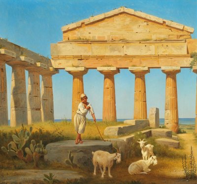 "Cerestemplet i Pæstum". El templo de Ceres en Paestum de Constantin Hansen