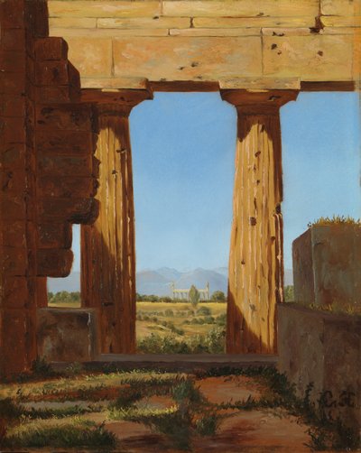 Columnas del Templo de Neptuno en Paestum de Constantin Hansen