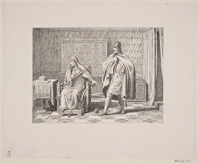 Ilustración para Svend Grundtvig, Marsk Stig: Dansk Folkevise Fra 13de Aarhundrede, 1861 de Constantin Hansen