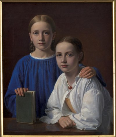 Meta Magdalene Hammerich y la hija del artista Kristiane Konstantin Hansen de Constantin Hansen