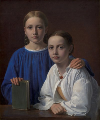 Meta Magdalene Hammerich y la hija del artista Kristiane Konstantin Hansen, 1861 de Constantin Hansen
