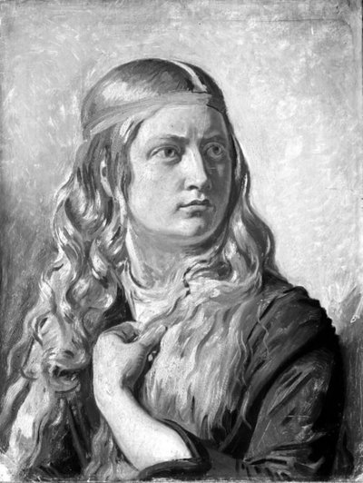 Estudio de una joven (Oline Købke) de Constantin Hansen