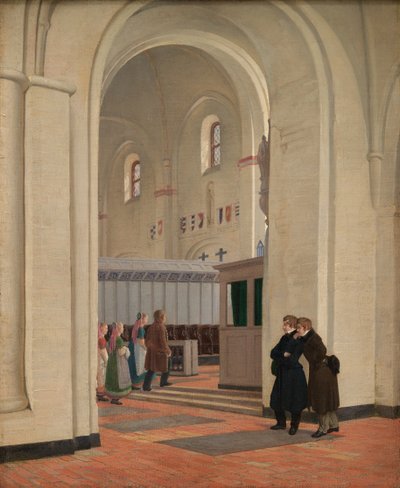 El interior de la iglesia de San Bendt en Ringsted de Constantin Hansen