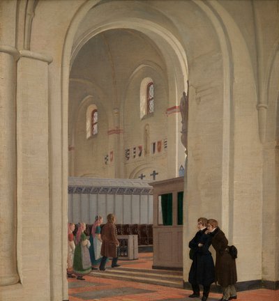 El interior de la iglesia de San Bendt en Ringsted, 1829 de Constantin Hansen