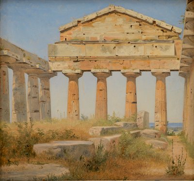 El Templo de Atenea en Paestum, 1838 de Constantin Hansen