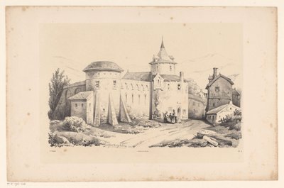 Fuerte en el pueblo El paisaje (título de la serie) de Constantinus Cornelis Huysmans