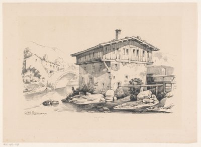 Casa y molino de agua en un pueblo de montaña
El paisaje (título de la serie) de Constantinus Cornelis Huysmans