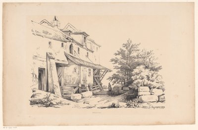 Casas en un paisaje rocoso El paisaje (título de la serie) de Constantinus Cornelis Huysmans
