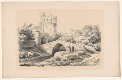Paisaje con fortaleza y puente El paisaje (título de la serie) de Constantinus Cornelis Huysmans