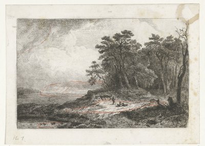 paisaje con pastor de Constantinus Cornelis Huysmans