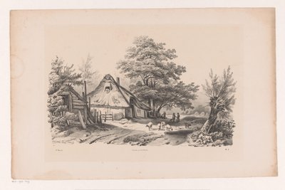 Camino campestre con granja El paisaje (título de la serie) de Constantinus Cornelis Huysmans