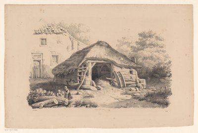 Establo en la granja El paisaje (título de la serie) de Constantinus Cornelis Huysmans