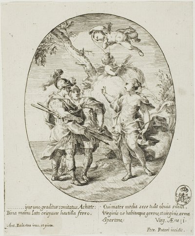 Eneas, Venus y Achates de Conte Pietro Antonio Rotari
