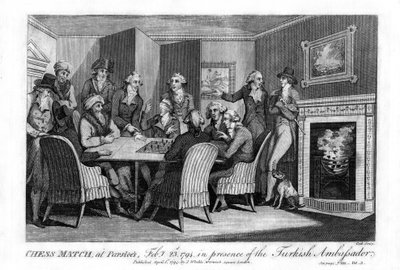 Partida de Ajedrez, en Parsloes, 23 de febrero de 1794, en presencia del Embajador Turco, 1794 de Cook