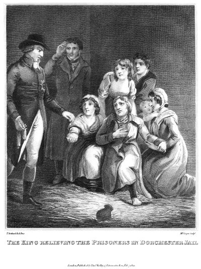 El rey liberando a los prisioneros en la cárcel de Dorchester, 1820 de Cooper
